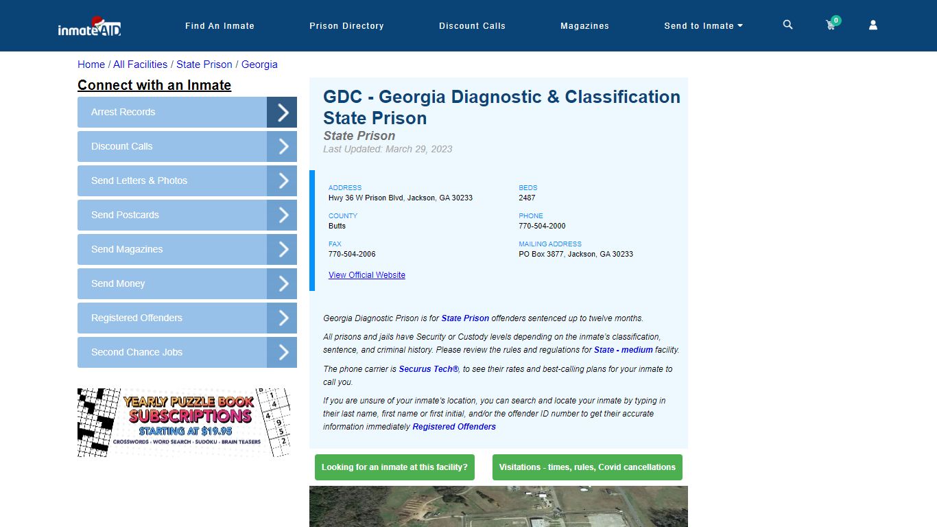 GDC - Georgia Diagnostic & Classification State Prison - InmateAid