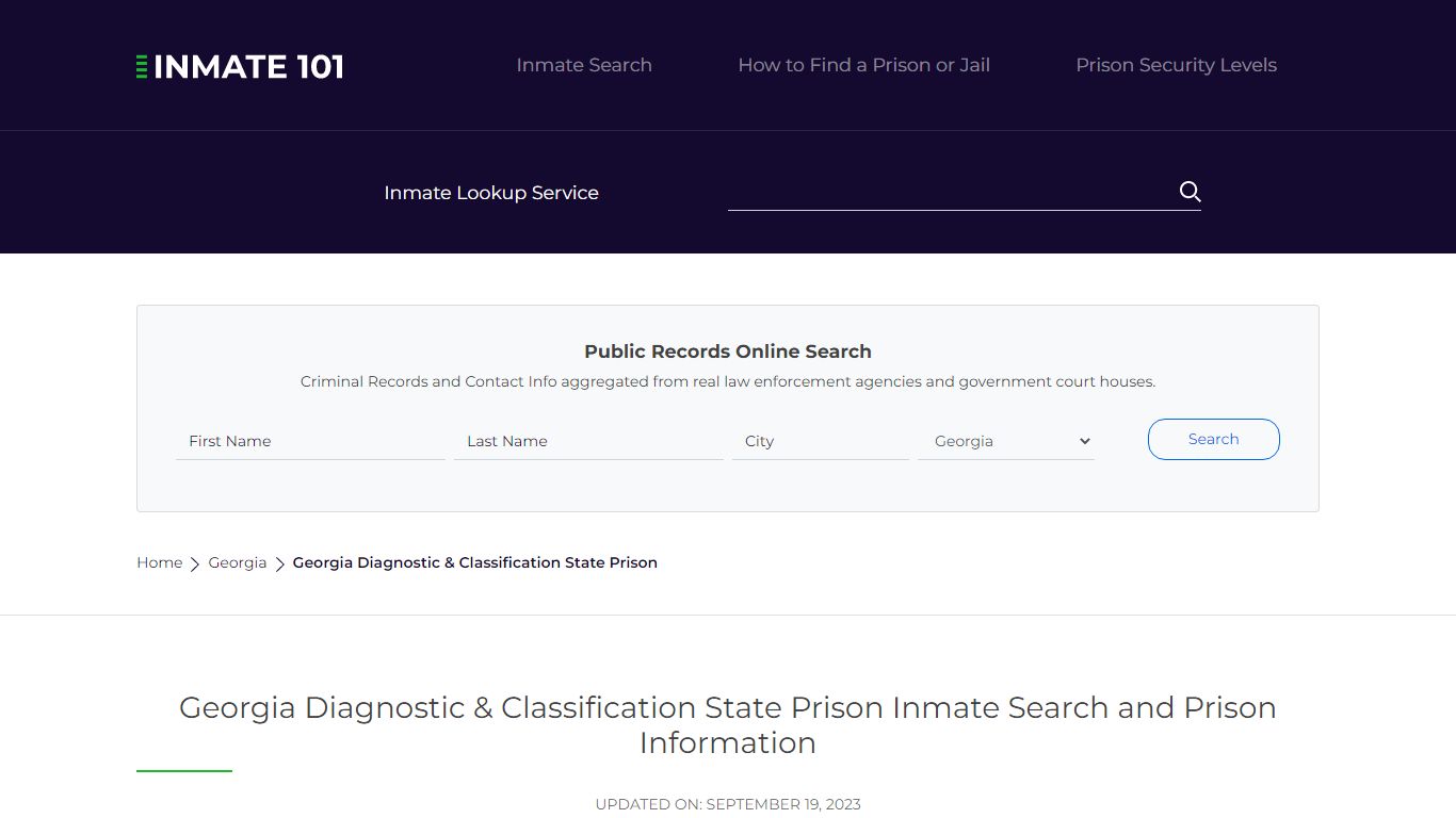 Georgia Diagnostic & Classification State Prison Inmate Search ...